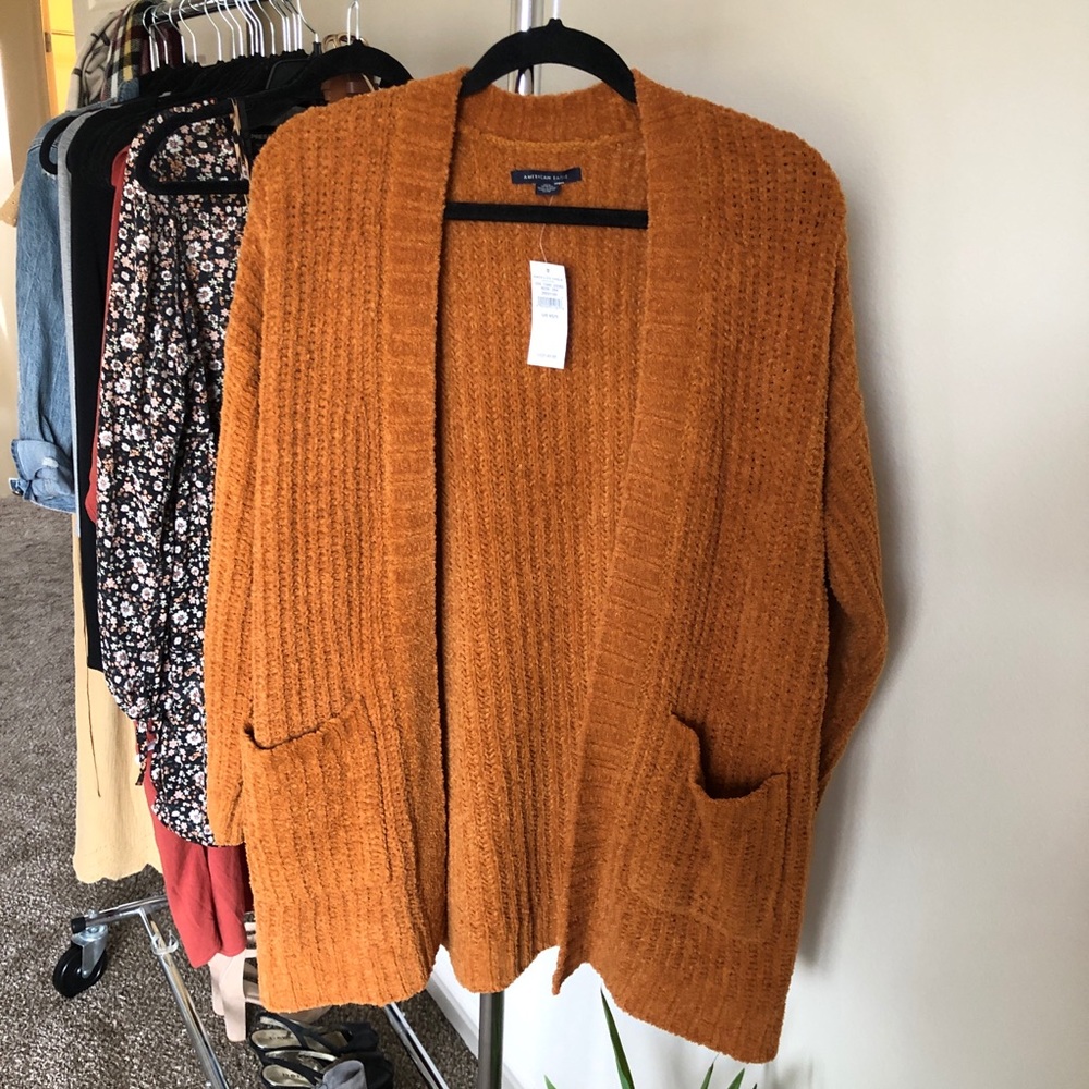 American Eagle mustard boyfriend cardigan